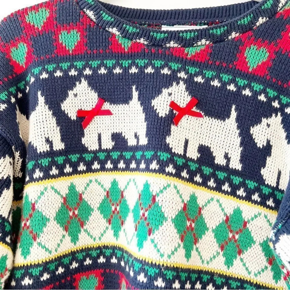 Bonnie Nobel Vintage‎ Scottie Dog Sweater Size 11 Cotton Knit 90s Preppy Grandma - Picture 5 of 7